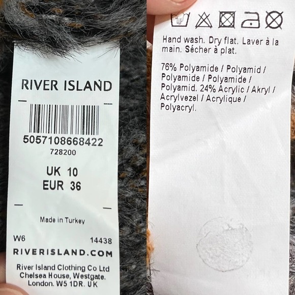 River Island Leopard Animal Print Fuzzy Knit Cropped Mock Neck Jumper Sweater - Picture 6 of 9